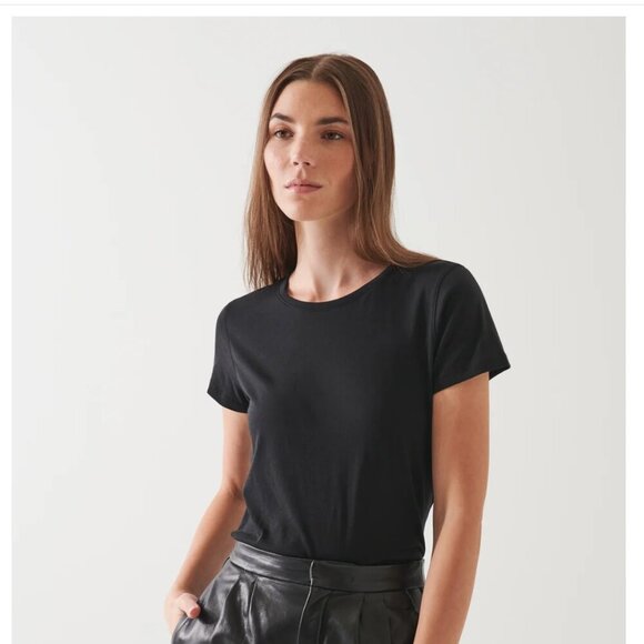 Patrick Assaraf - Lightweight Pima Cotton Classic T-Shirt - Black - Large - Picture 1 of 2